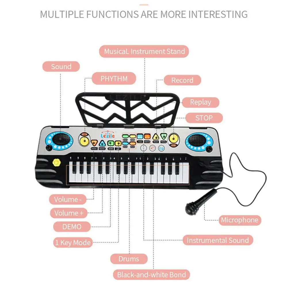 

Children's Electronic Piano Multi-Mode Electronic Piano Beginner Music Toy Electronic Piano Musical Instrument Gift