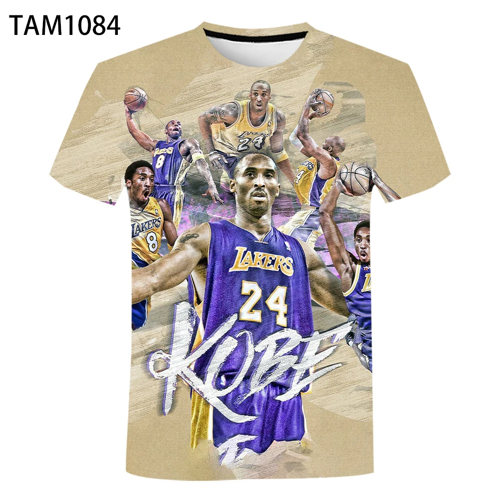 Новинка 2021 Спортивная футболка Kobe 24 с 3D принтом для фитнеса мужская и женская