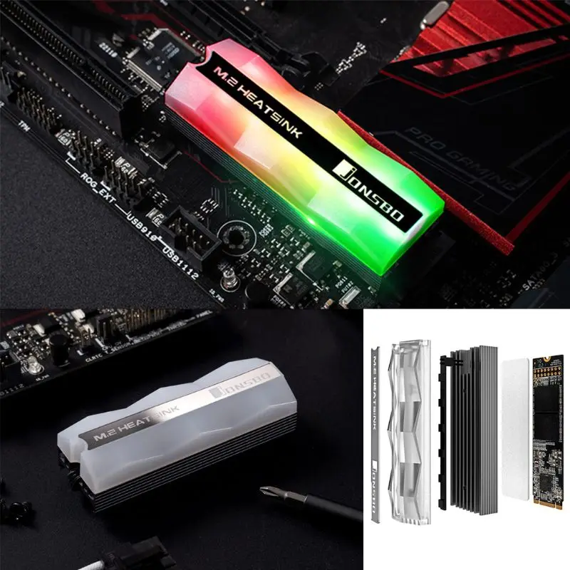 Радиатор-радиатор ARGB Magic Color ful светильник SATA NVMe NGFF 2280 M.2 SSD | Компьютеры и офис
