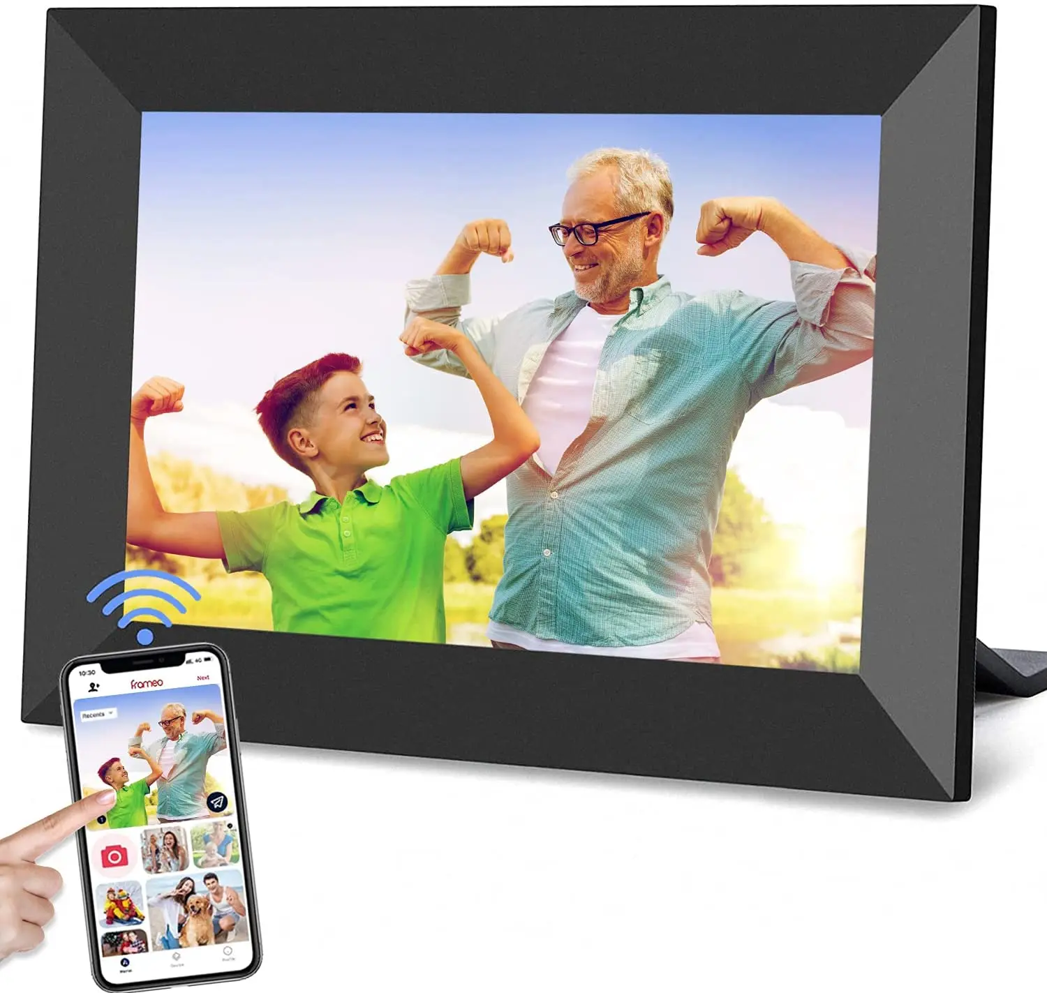 10.1 Inch 16GB Smart WiFi Danish Design Frameo App Touchscreen IPS 1280x800 Portrait and Landscape Digital Photo Frame
