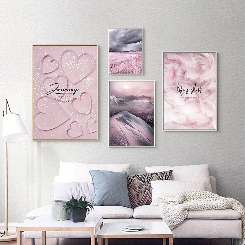 Nordic Wall Art плакат пляжные снежные горы перо Жизнь красивая пейзажная картина