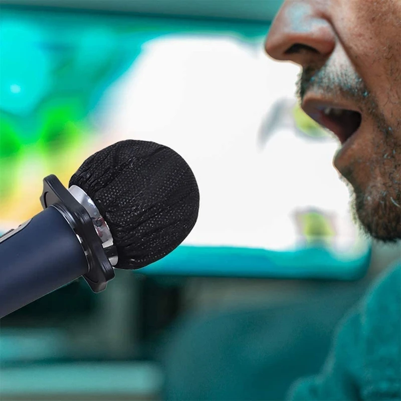 100 Pcs Disposable Microphone Covers Windscreen Mic Handheld Protective Cap For Karaoke | Электроника