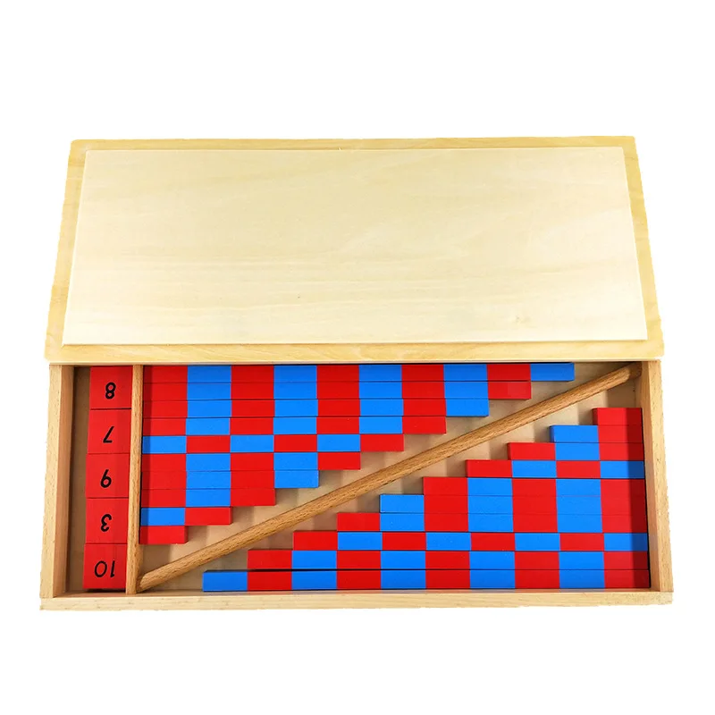 

Children's Toys Montessori Early Teaching Aids 1-25 Cm Red And Blue Number Stick Math Toys Children's Educational Wooden Toys