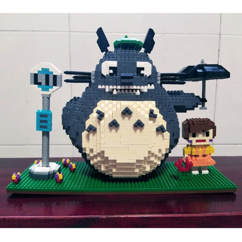 ZMS 3455 аниме Унесенные призраками Мой сосед Тоторо Кот Животное 3D модель DIY Алмаз Мини Строительные маленькие блоки кирпичи игрушка без коробки