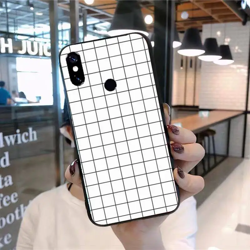 

Black and white checkerboard Phone Case For Xiaomi Redmi 7 8 9t 9se k20 mi8 max3 lite 9 note 9s 10 pro