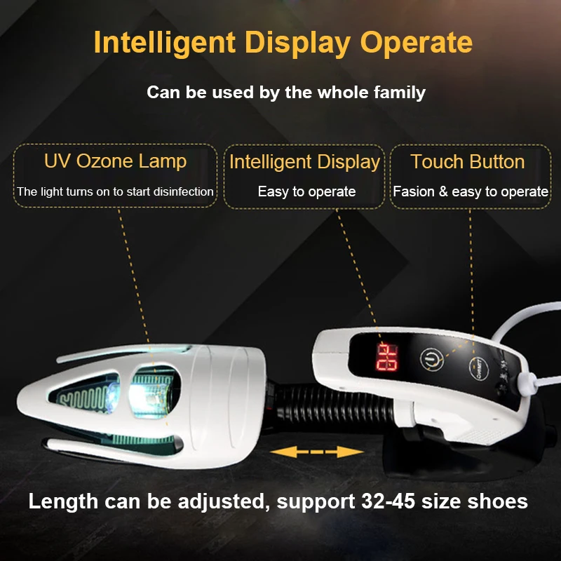 

110V/220V Electric UV Lamp Shoes Foot Protector Drying Boot Drier Heater Ozone Sanitizer Ultraviolet Light Shoes Dryer Warmer EU
