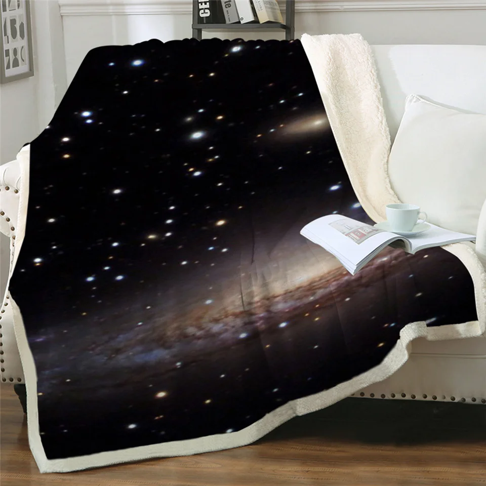 Постельные принадлежности Outlet Amazing Galaxy Sherpa одеяло Вселенная принт плюшевое покрывало для кровати диванное покрывало тонкое Стёганое одеяло mantas para cama