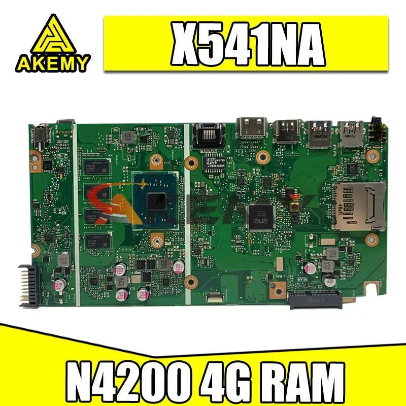 

Материнская плата Akemy для ноутбука ASUS VivoBook Max, системная плата X541NA, системная плата X541N, тест материнской платы 100% ОК, N4200, 4G