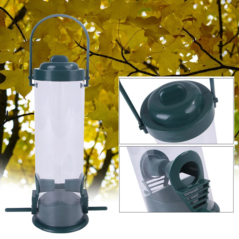 

Newly 23.5*7.5cm Hanging Type Plastic Pet Wild Birds Metal Feeder for Outdoors Garden Yard Decoration S66