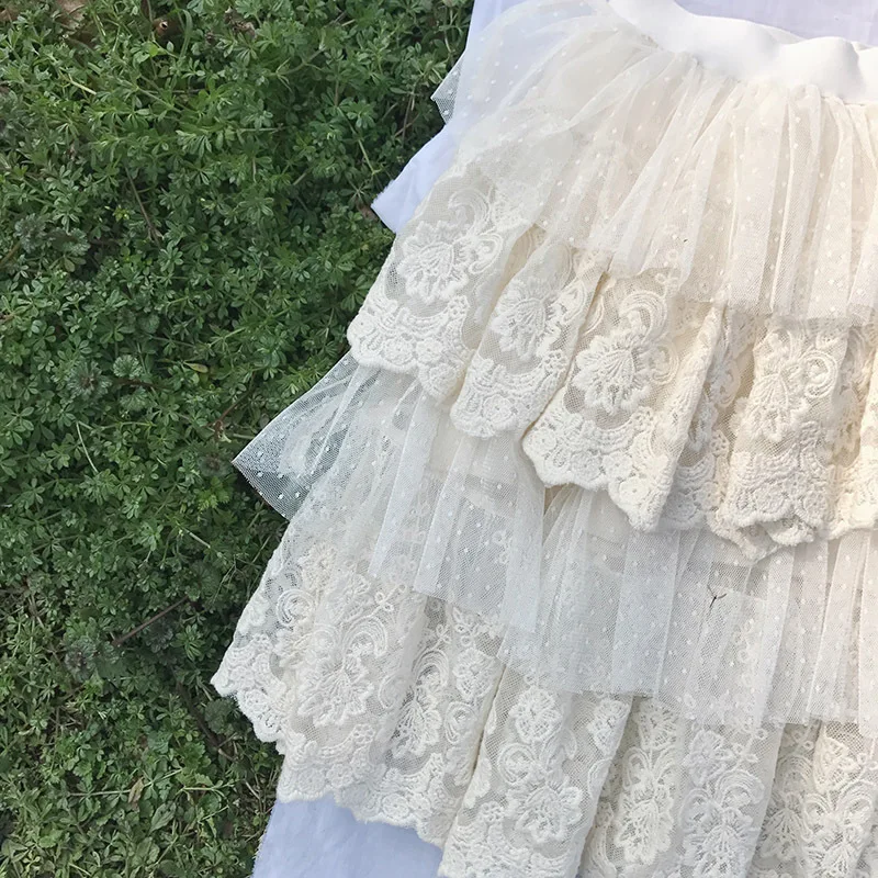 

Girls Skirt 2021 Spring Baby Tutu Lace Cake Skirt Kids Princess Skirts Children Clothes Four Layers Beautiful Flowers,#5790