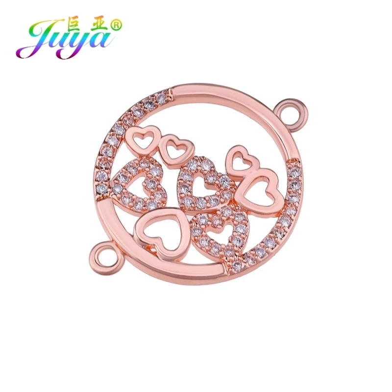Juya Micro Pave Циркон золото/серебро/розовое золото Любовь Подвеска в виде сердца поставки для женщин модные ювелирные изделия