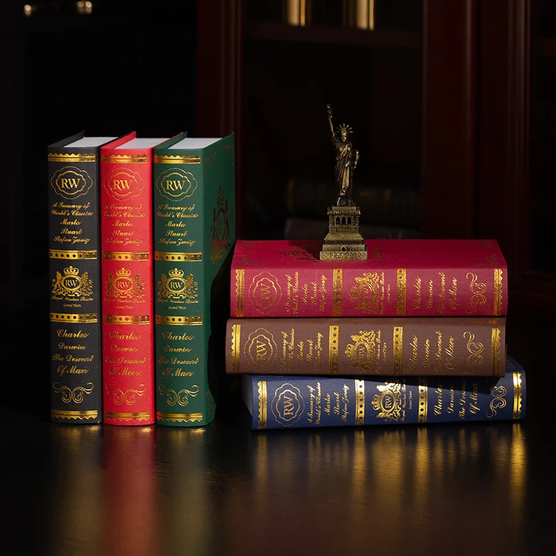 

6Ps European Bronzing Fake Book Simulation Book Decoration Coffee Shop Exhibition Hall Photo Props Murals Books Furnishing Gifts