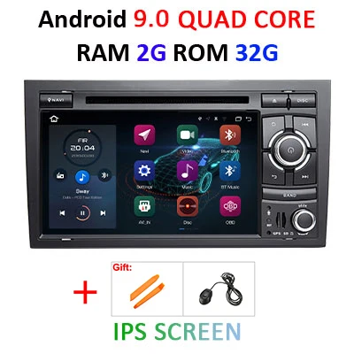 9.0 2G 32G IPS DSP 4G 64G Android 9,0 ips автомобильный dvd-плеер для AUDI A4 gps ips стерео Мультимедиа Навигация радио приемник магнитофон - Color: 9.0 2G 32G IPS