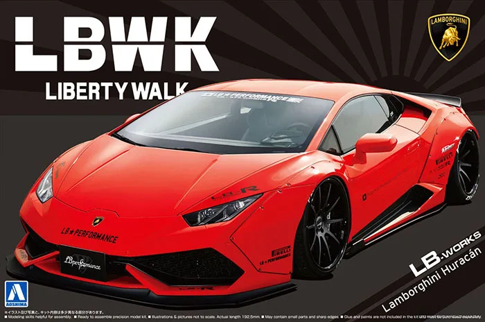 

AOSHIMA Plastic Assembly Car Model 1/24 Scale LB Lamborghini Huracan Ver.1 Adult Collection DIY Assembly Kit 05988
