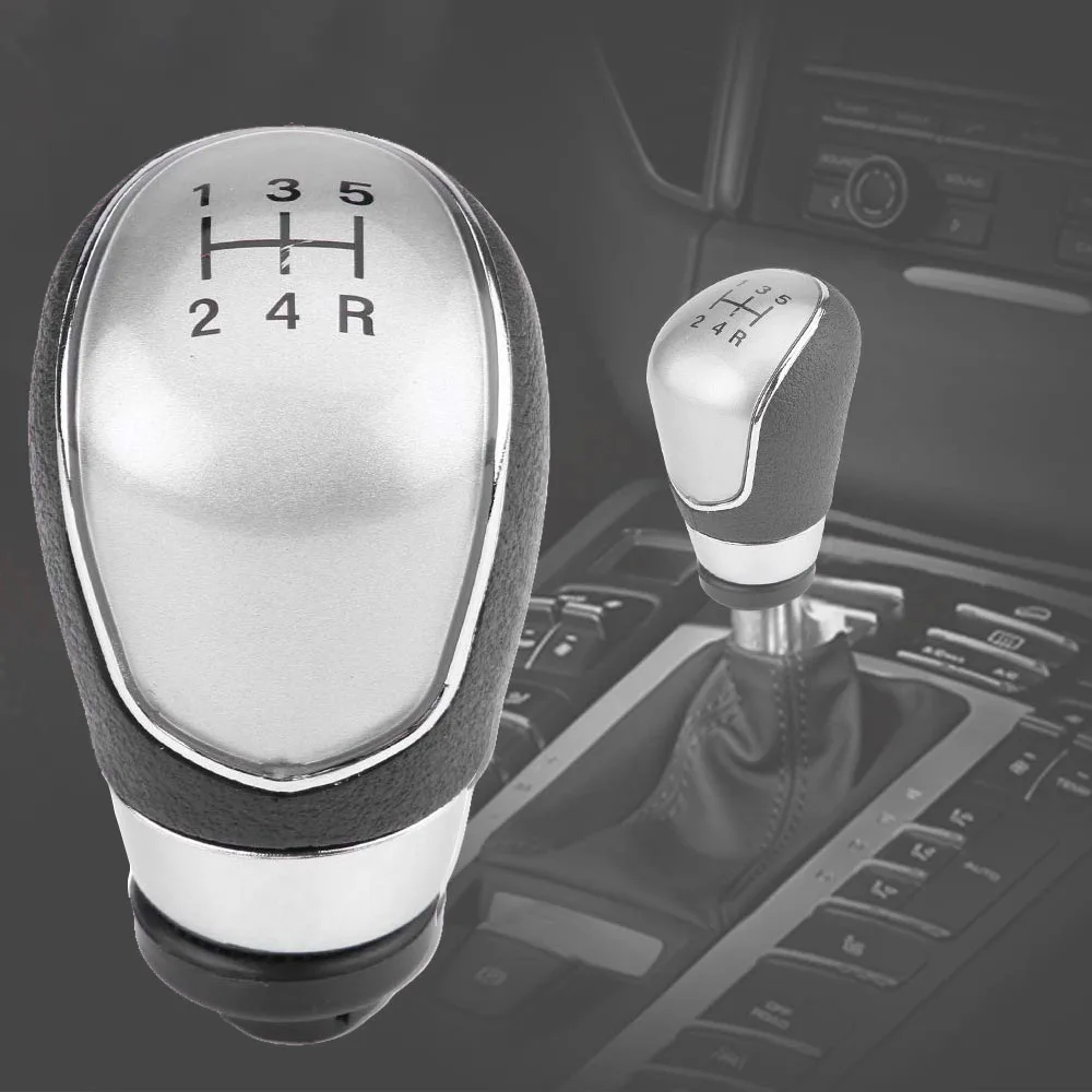 

for Ford Focus MK3 Fiesta MK7 C-max Gear Shift Knob Silver/Black Auto Styling Chrome Car 5 6 Speed Shifter Stick Lever Handball
