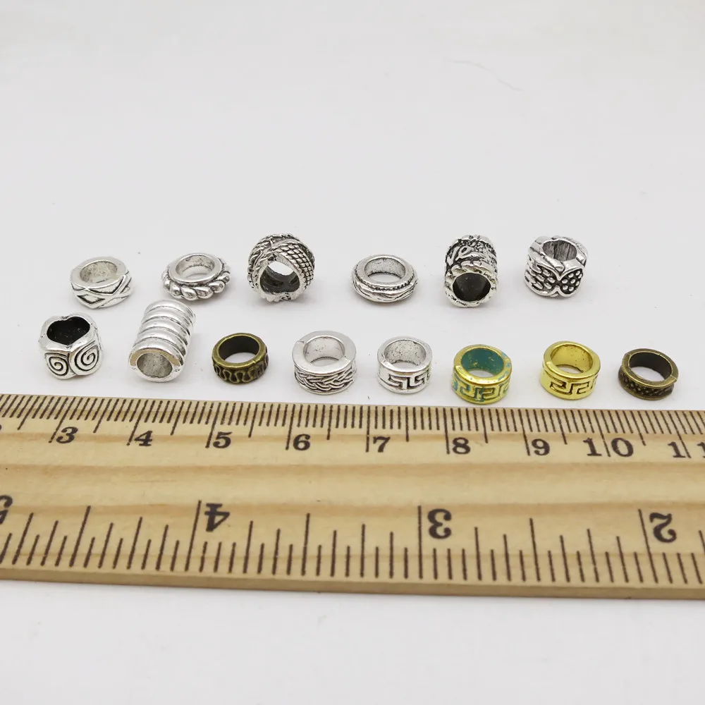 10 шт./упак. серебряные/бронзовые маленькие металлические Викинги оплетка для