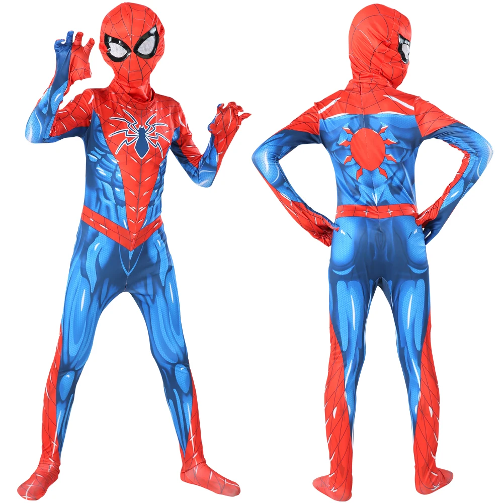 New Spider Red Man Far From Home Cosplay Costume Zentai Spiderboy Mask Superhero Bodysuit Spandex Suits for Adult Kids Costumes |