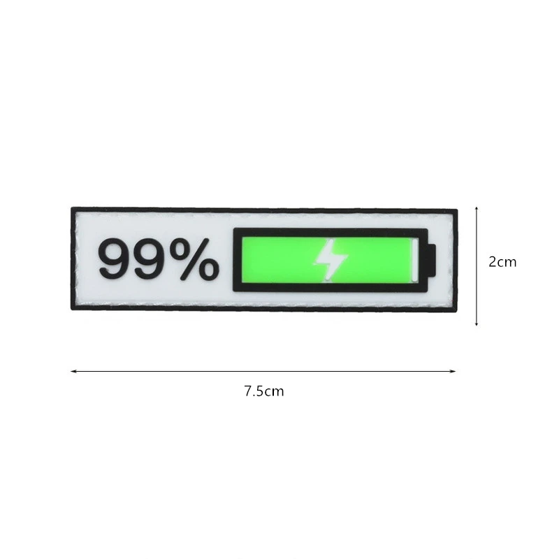 PVC 99 Power display вышивка/ПВХ Патчи волшебные наклейки Боевая голова нарукавник заряд 99% патч 1% значок для одежды рюкзак - Цвет: PVC 99