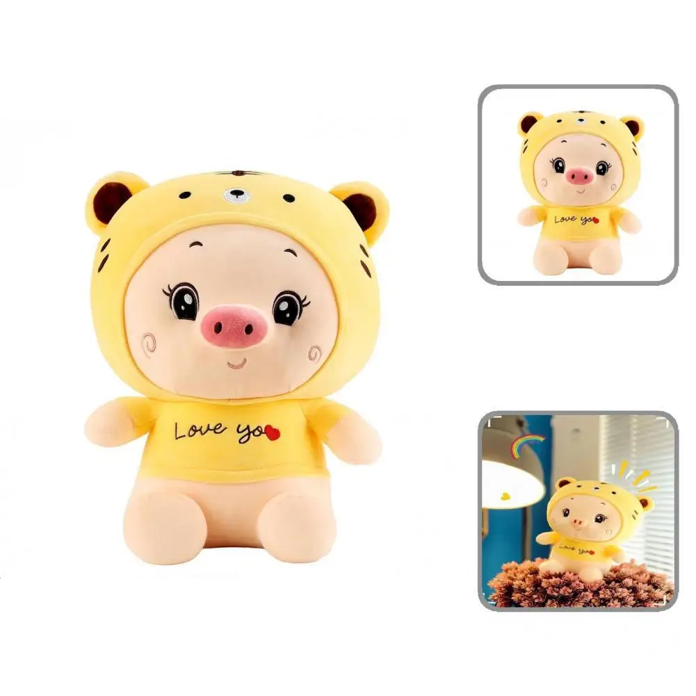 

Comfortable 3 Sizes Optional Sitting Tiger Clothes Pig Plush Toy for Sofa