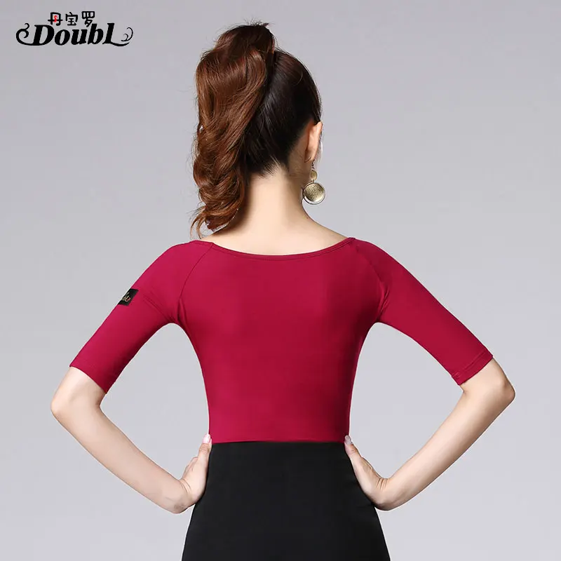Женская футболка для латинских танцев с полурукавами взрослых занятий бальными