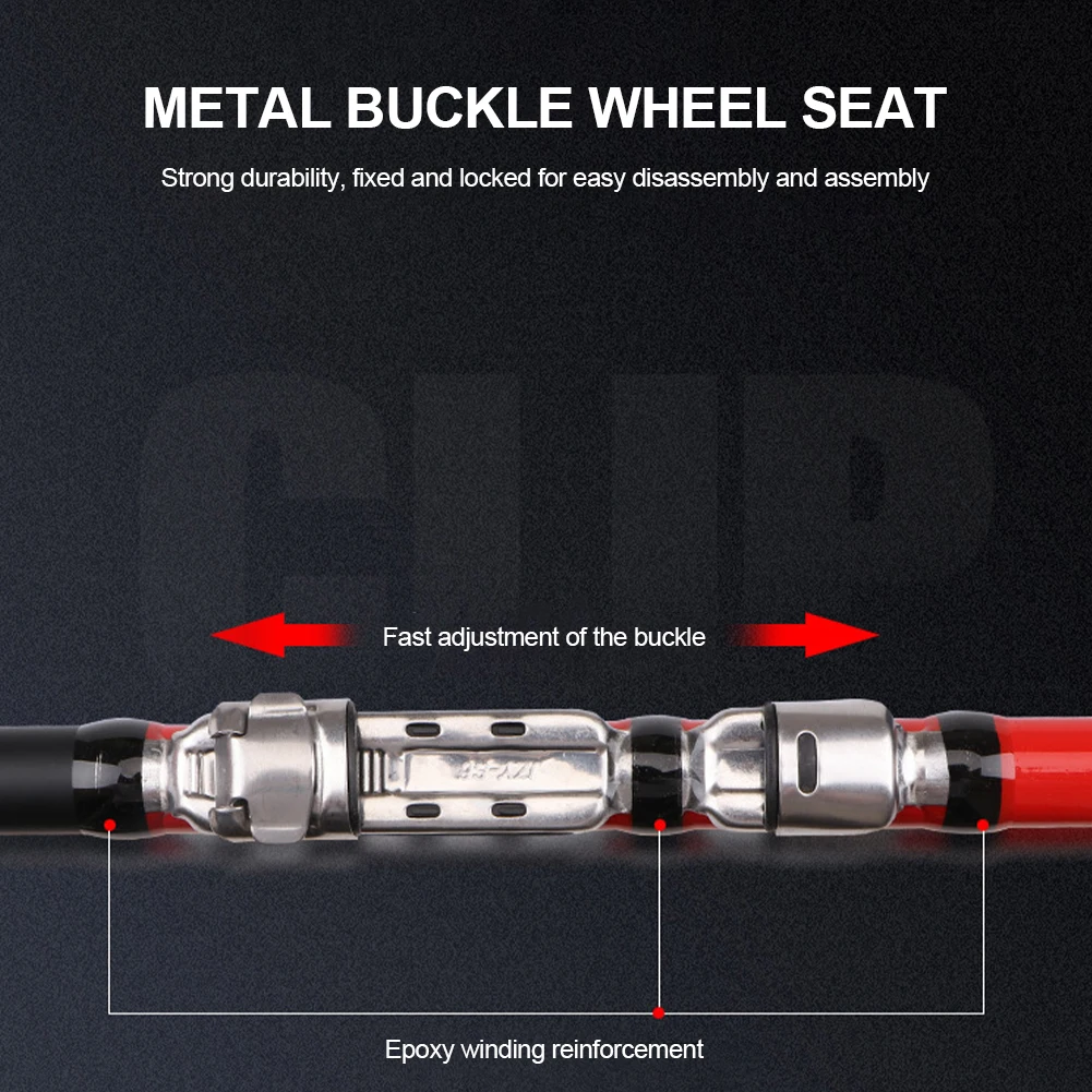 

1.5M-3.0M Telescopic Fishing Rod Carbon Fiber Feeder Rod Portable Spinning/Casting Pole Ceramic Guide Ring Fishing Tackle