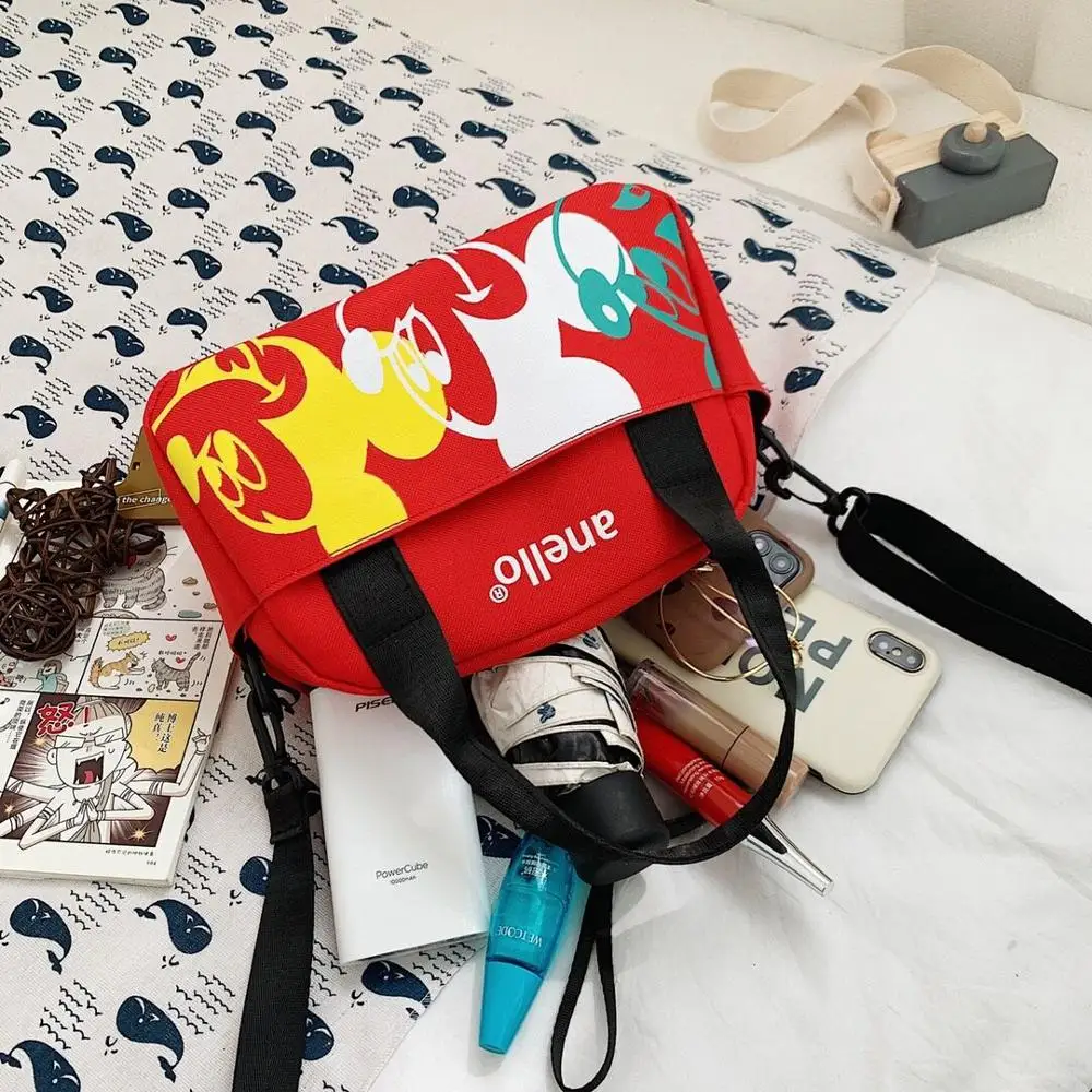 

Disney Mickey Mouse Lady One Shoulder Messenger Bag Lady Minnie Handbag Travel Bag Large Capacity