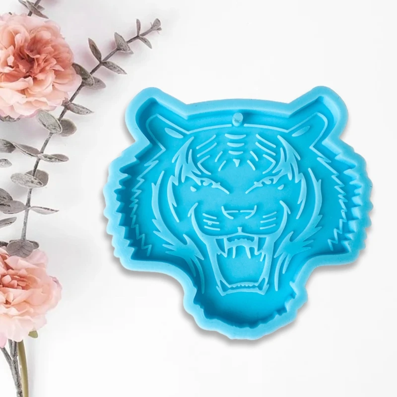 

Tiger Keychain Epoxy Resin Mold Necklace Pendant Silicone Mould DIY Crafts Jewelry Casting Tools