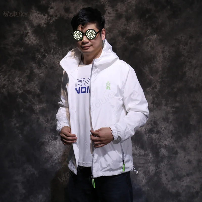 Светодиодная светящаяся одежда сетчатая Красная парная куртка Повседневная