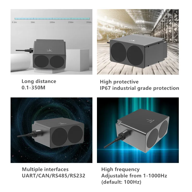 Billig Benewake 350m 485/232/KÖNNEN/UART IP67 TF03-350 LiDAR Sensor Für Automobil Anti-kollision Uav Feste Höhe Industrielle Sicherheit