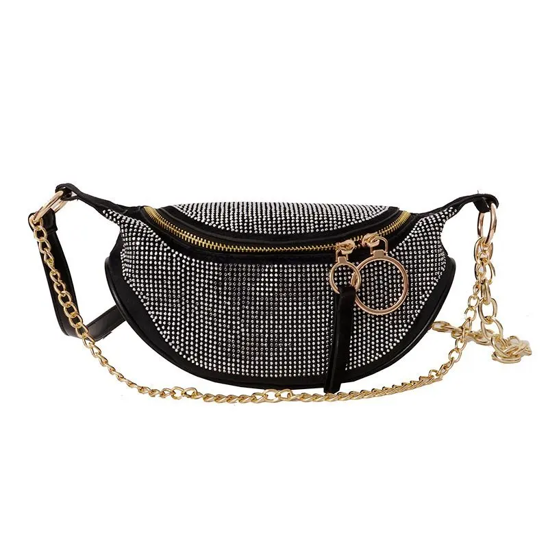 

Crossbody Bags For Women 2020 New Bright Diamond Leather Shoulder Bag Women Chain Female Casual Chest Bags Female Bolsas Purses