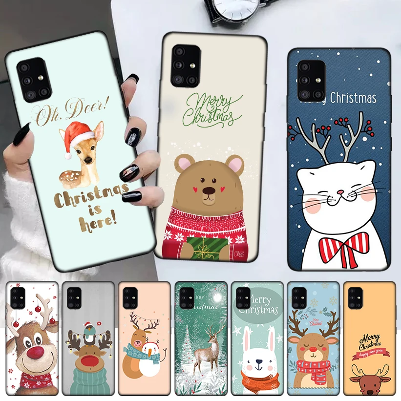 

Christmas Animal Phone Case For Samsung Galaxy A52 A51 A71 A72 A12 A22 A32 A42 A21S A31 A41 A02S A11 A01 A91 Cover Coque Funda