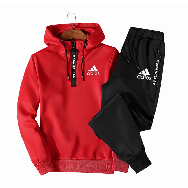 

2021 Fashion Brand Men Sets Tracksuits Autumn New Men's Hoodies + Sweatpants Two Piece Suit Hooded Casual Sets Male Clothes