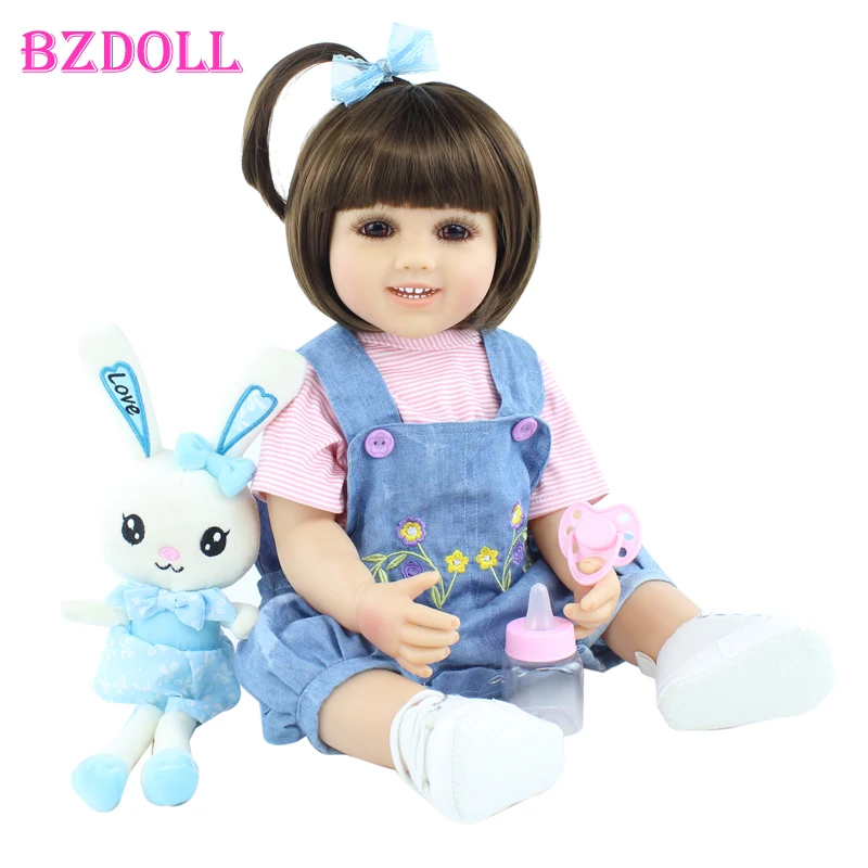

55 см BZDOLL полностью силиконовая Детская кукла для новорожденных, игрушка для девочек, нарядная Милая принцесса, живая малышка Boneca, Детский Ро...