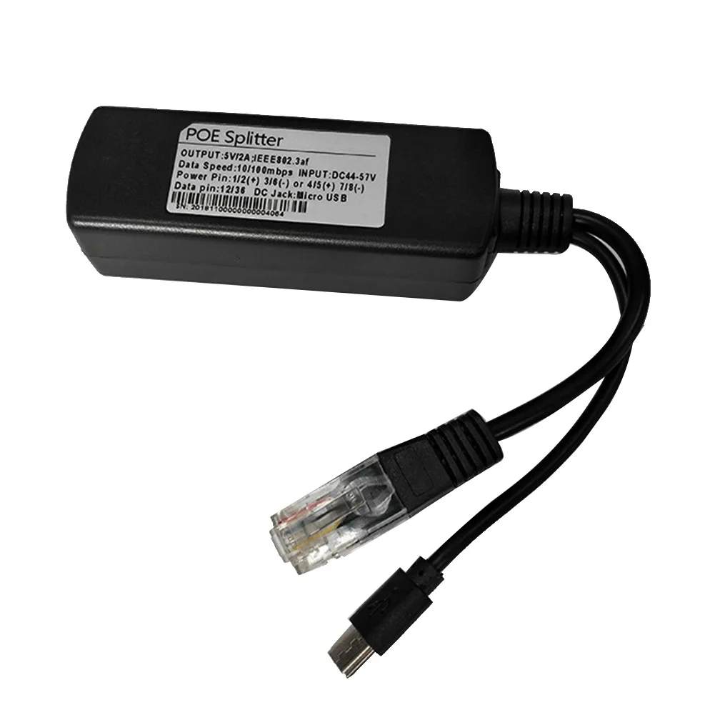 

Practical Active POE Splitter Adapter Office Multifunction Micro USB Portable For Surveillance Camera Network Tools 48V To 5V 2A