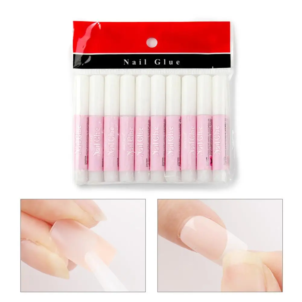 10Pcs/Set Transparent Non-marking Adhesive Nail Glue False Tips Sticky Paste Clear Non-marking Nail Art Supply