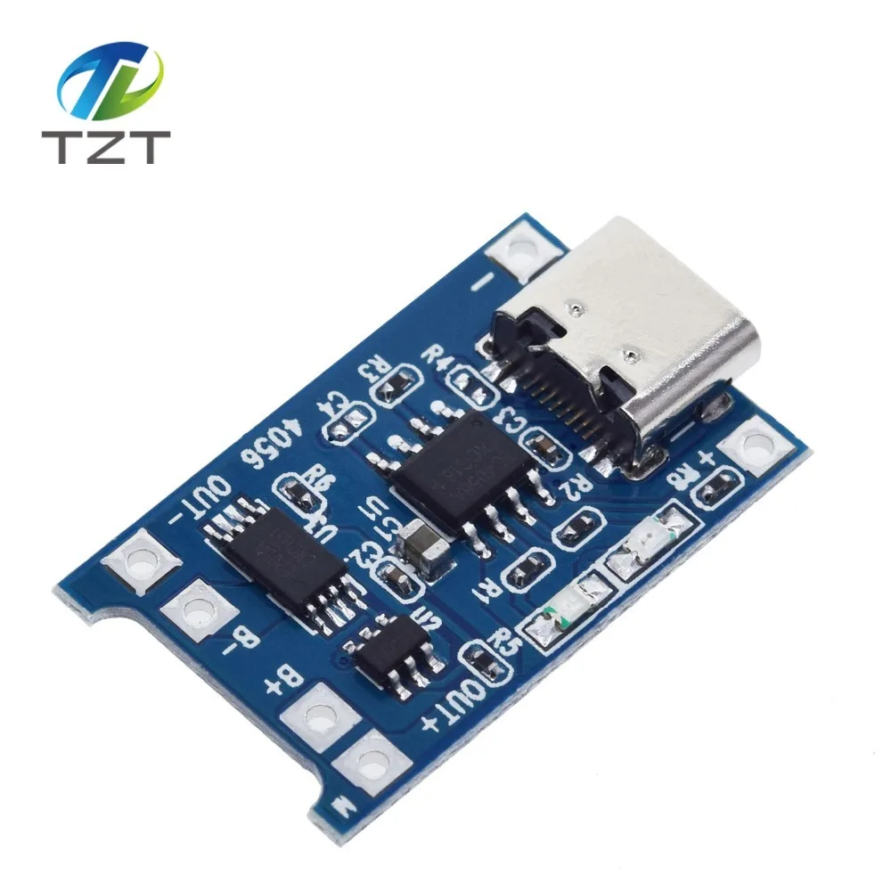 TZT тип-c/Micro USB 5V 1A 18650 TP4056 модуль зарядного устройства литиевой батареи зарядная плата с защитой двойные функции 1A li-ion
