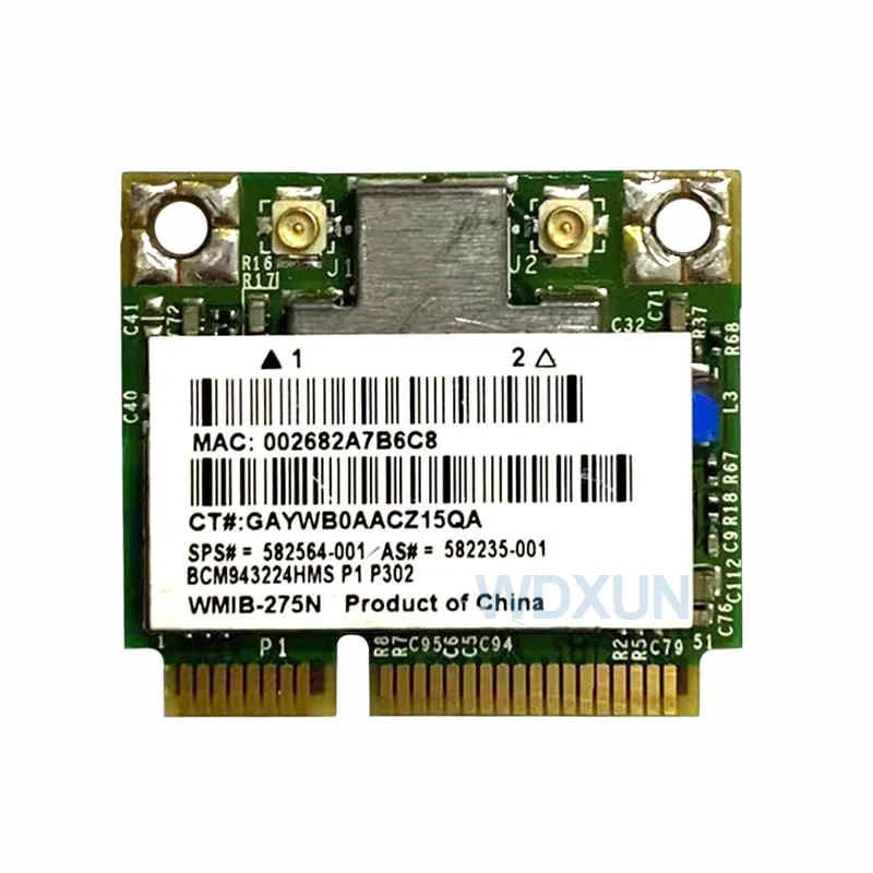 для HP 2540p 8460p BCM 943224 HMS 582564 -001 2.4G&amp5G половина Mini PCI-e 300 Мбит/с 802.11a/g/n беспроводная