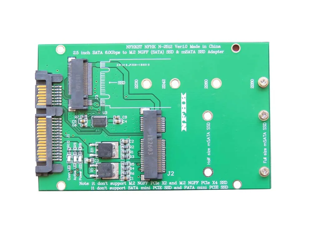 

Твердотельный накопитель M.2 + msata SSD на конверсионную карту Sata3 2,5 дюйма Ngff M2 + адаптер msata карта