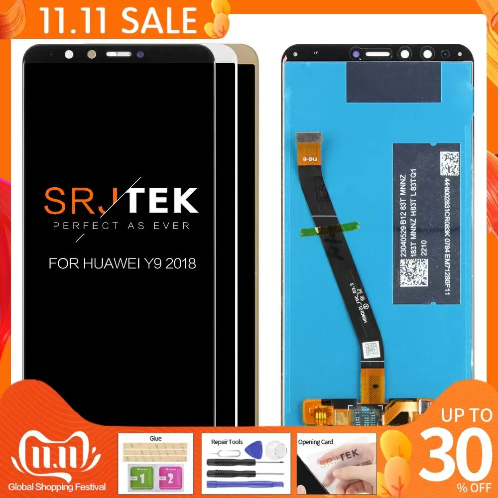 Для Huawei Y9 2018 ЖК дисплей сенсорный экран дигитайзер в сборе FLA L22 LX2 LX1 для сменный с