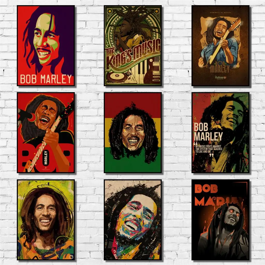 

51 дизайн, модель Bob Marley плакат из крафт-бумаги, альтернативная абстрактная картина для кафе Bar