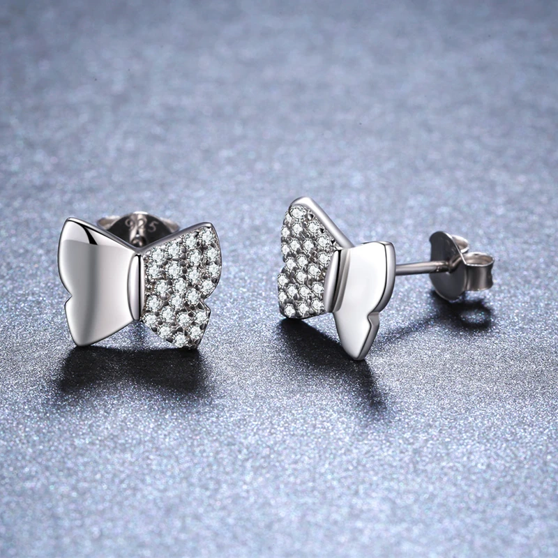 

Sodrov Romantic 925 Sterling Silver Jewelry Natural Butterfly Party Stud earring joyas de plata 925 for Women