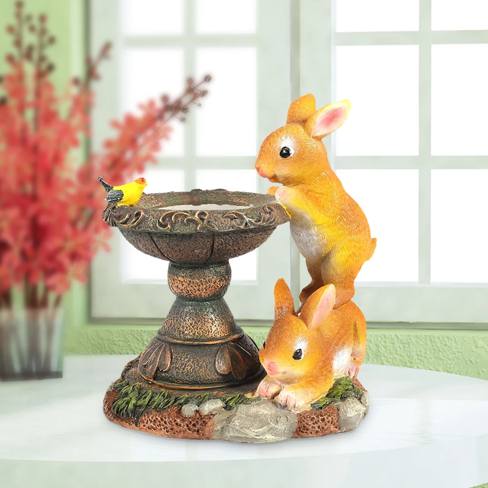 Светодиодный светильник на солнечной батарее скульптура кролика Фигурка для