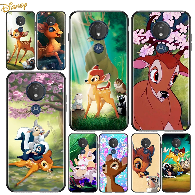 

Bambi Cute for Motorola G9 G8 G E7 E6 One Play Marco Hyper Fusion Stylus Power Edge Plus Black Phone Case