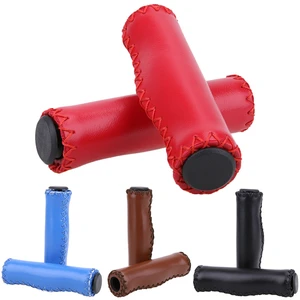 Dead Speed Leather Handlebar Cover Bicycle Accessories Black Sponge Hand-stitched Retro Style Bicycle Handlebar Cover