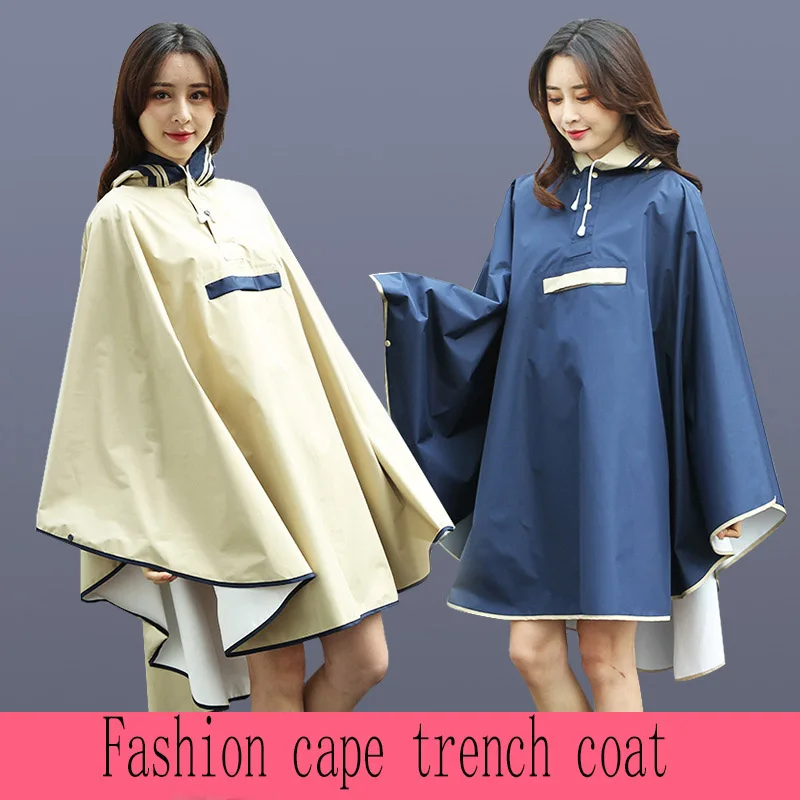 

Raincoat women's clothing style Japanese and Korean fan portable riding waterproof single fashion cloak windbreaker for middle s