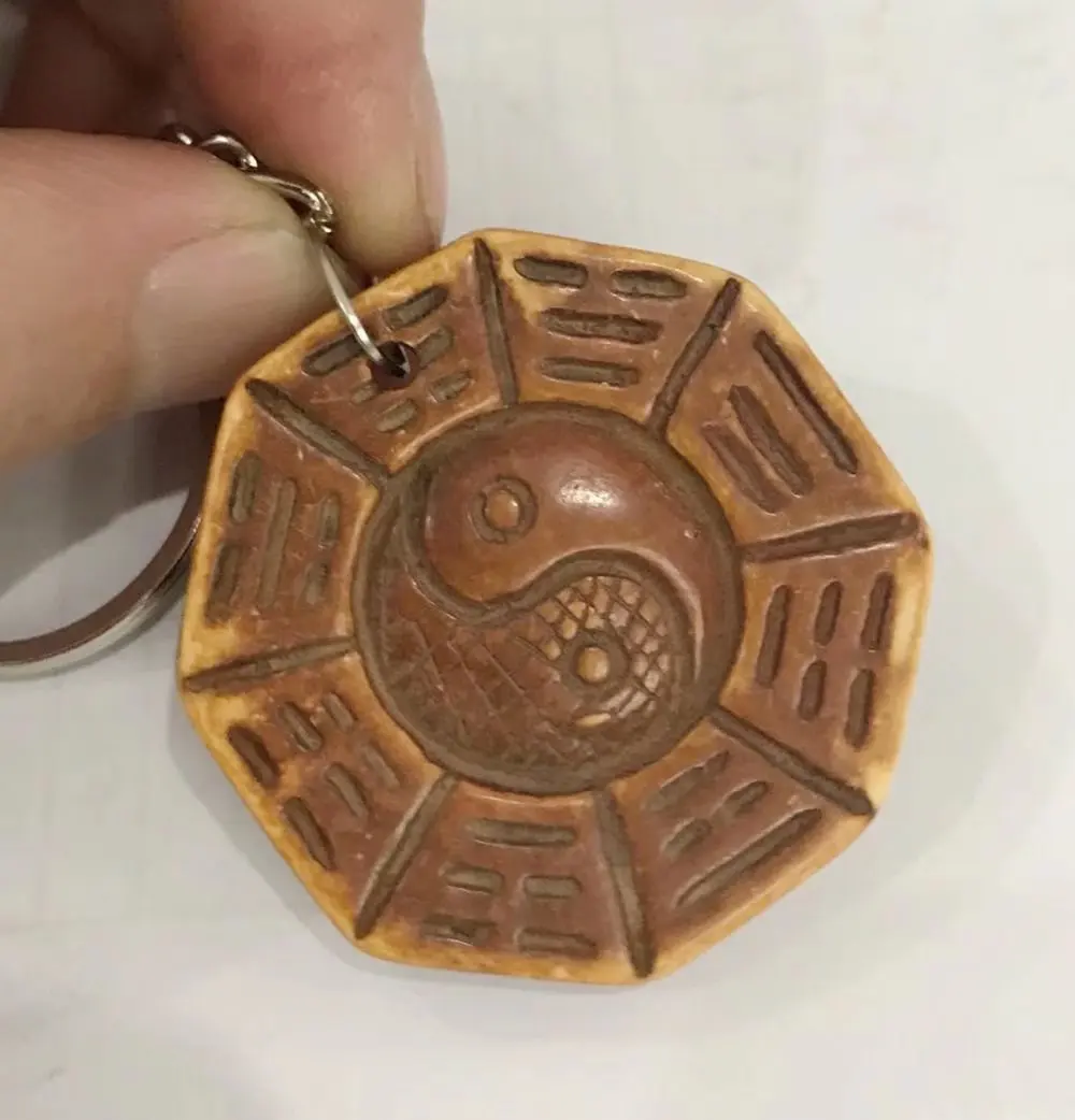 

12 pcs Simple Inspirational Taiji Magic Totem Keychain for Women Men Boys Jewelry Keyring
