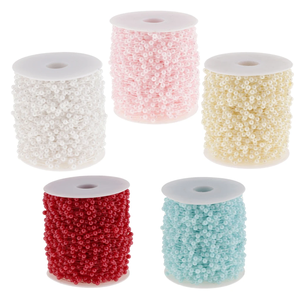 60 м/197ft хрустальные жемчужные бусины цепочка гирлянда нити Свадебная вечеринка DIY