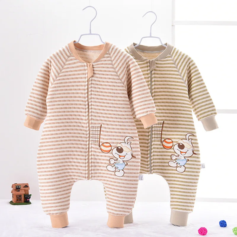 

Baby Cotton Sleeping Bags Keep Warm Long-Sleeve Bebes Sleep Rompers for Autumn & Spring Children Cartoon Pattern Anti-kick Quilt