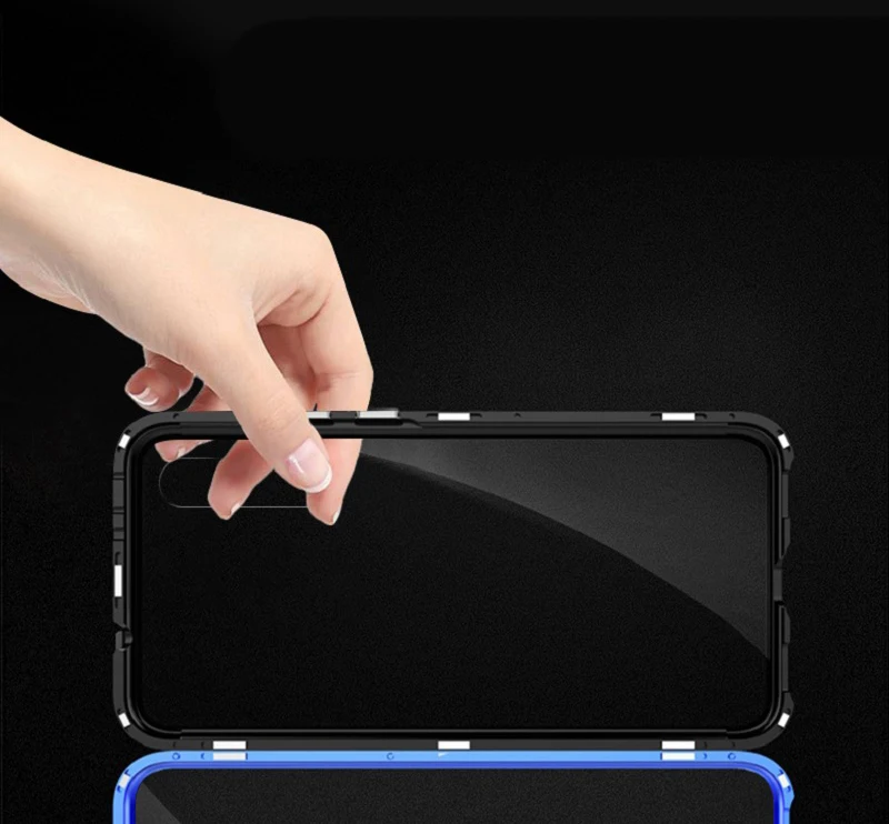 Двухстороннее закаленное стекло для Xiaomi Redmi Note 7 Note7Pro магнитное поглощение 360 чехлы для телефонов металлическая откидная задняя крышка Note7 Pro