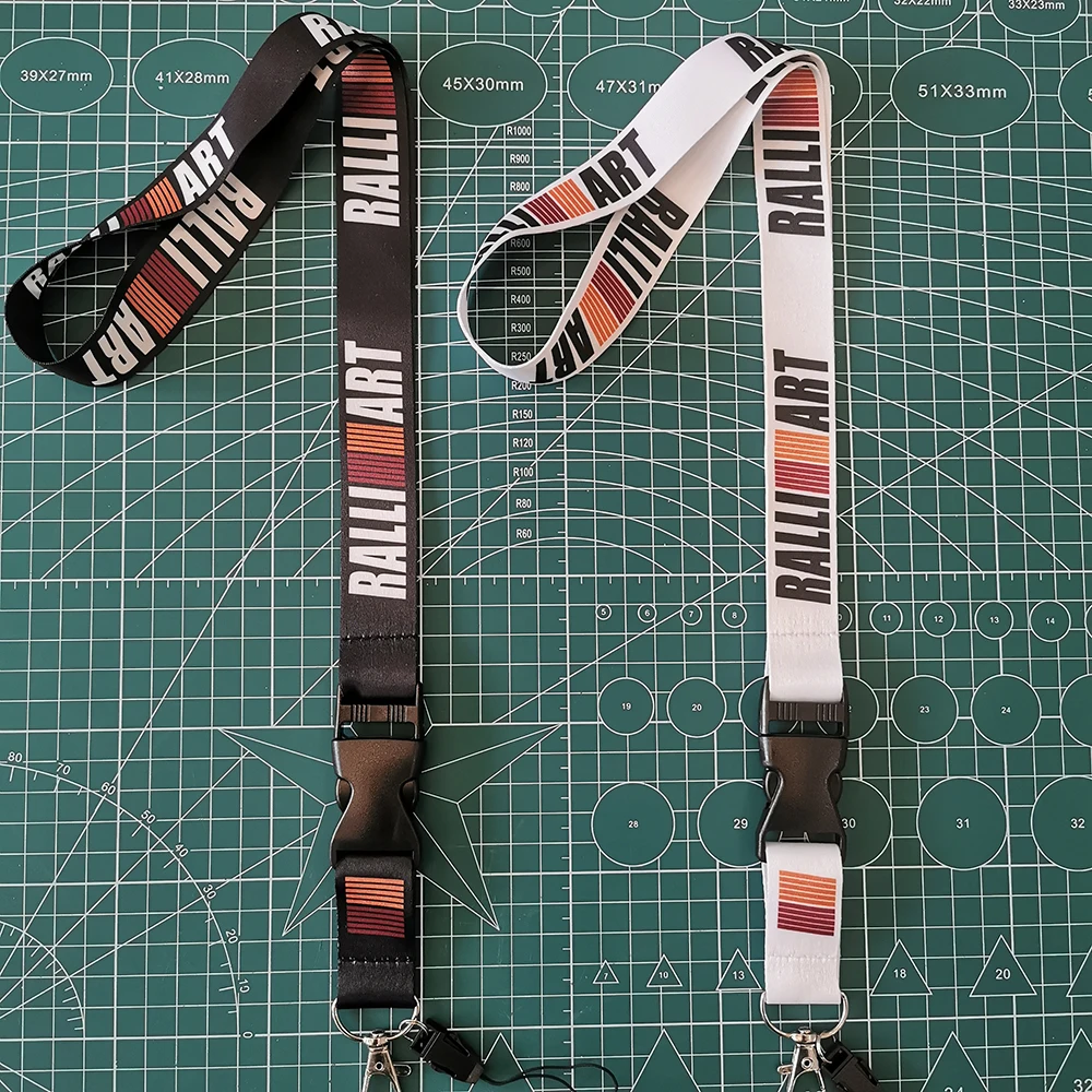

JDM Racing Style ID Card Mobile Cell Phone Holder Neck Lanyard Strap Key Ring Key Holder Quick Release FOR RALLIART Mitsubishi